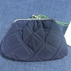 Vera Bradley NWT Kiss Coin purse navy microfiber